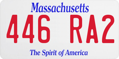 MA license plate 446RA2