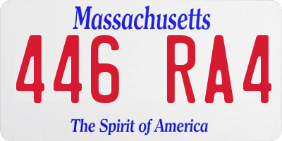 MA license plate 446RA4