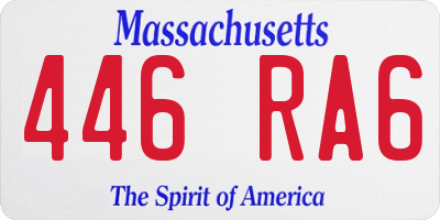 MA license plate 446RA6