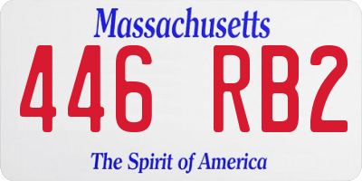 MA license plate 446RB2