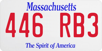 MA license plate 446RB3