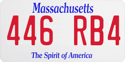 MA license plate 446RB4