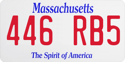 MA license plate 446RB5