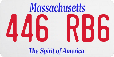 MA license plate 446RB6