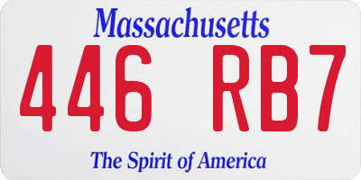 MA license plate 446RB7