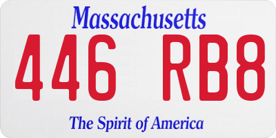 MA license plate 446RB8
