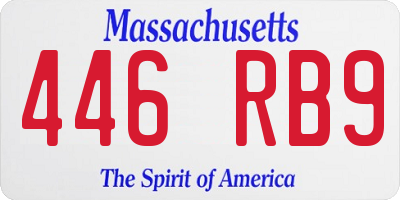 MA license plate 446RB9