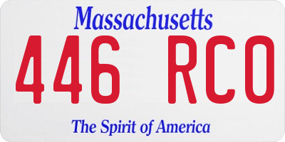 MA license plate 446RC0