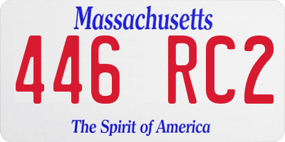 MA license plate 446RC2