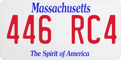 MA license plate 446RC4