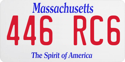 MA license plate 446RC6