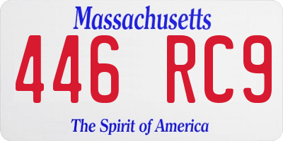 MA license plate 446RC9