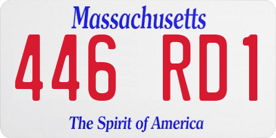 MA license plate 446RD1