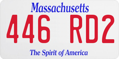 MA license plate 446RD2