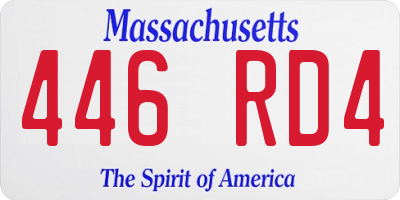 MA license plate 446RD4