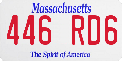 MA license plate 446RD6