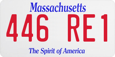 MA license plate 446RE1
