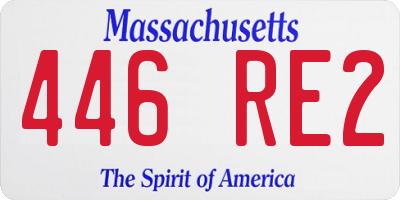 MA license plate 446RE2