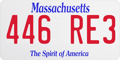 MA license plate 446RE3
