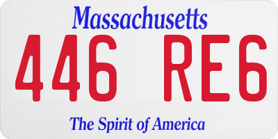 MA license plate 446RE6
