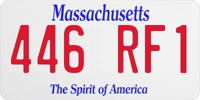 MA license plate 446RF1