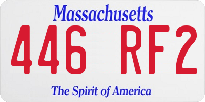 MA license plate 446RF2