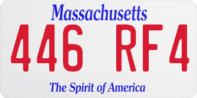 MA license plate 446RF4