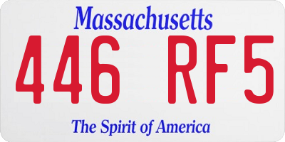 MA license plate 446RF5