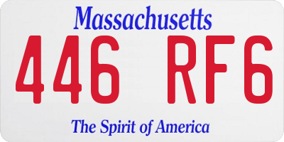 MA license plate 446RF6