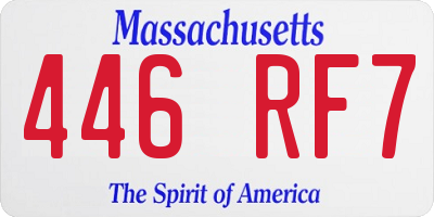 MA license plate 446RF7