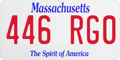 MA license plate 446RG0