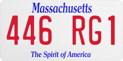 MA license plate 446RG1