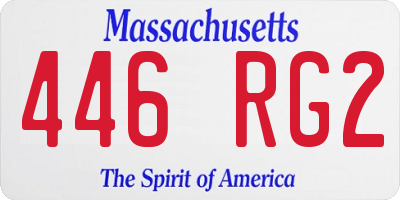 MA license plate 446RG2