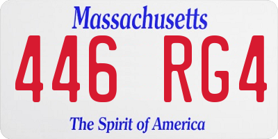MA license plate 446RG4