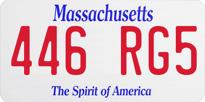 MA license plate 446RG5