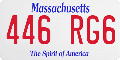 MA license plate 446RG6