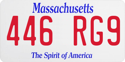 MA license plate 446RG9