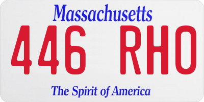 MA license plate 446RH0