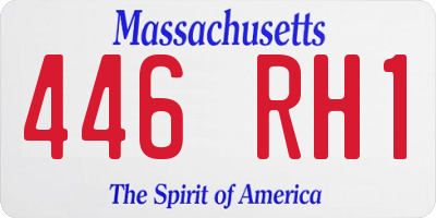 MA license plate 446RH1