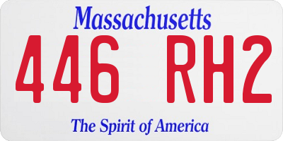 MA license plate 446RH2