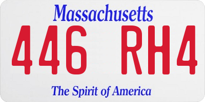 MA license plate 446RH4