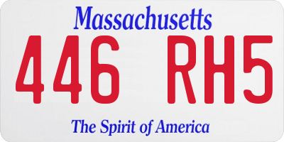MA license plate 446RH5