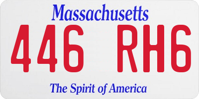 MA license plate 446RH6