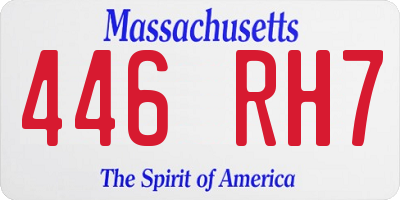 MA license plate 446RH7