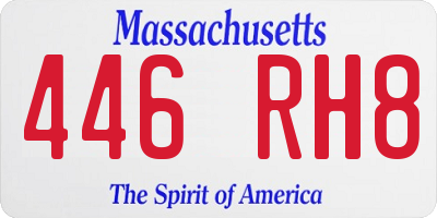 MA license plate 446RH8