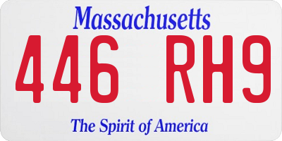 MA license plate 446RH9