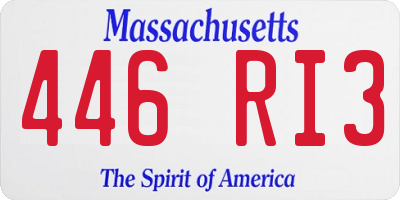 MA license plate 446RI3