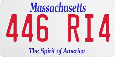MA license plate 446RI4