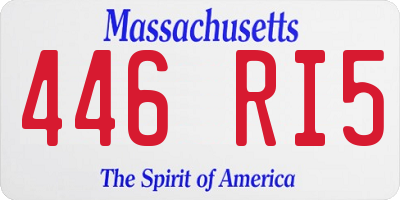 MA license plate 446RI5