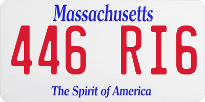 MA license plate 446RI6